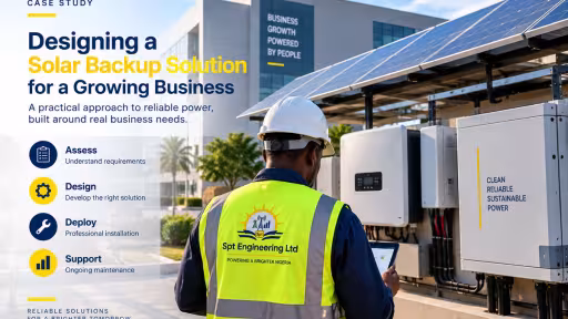 Spt Engineering staff inspecting solar power equipment